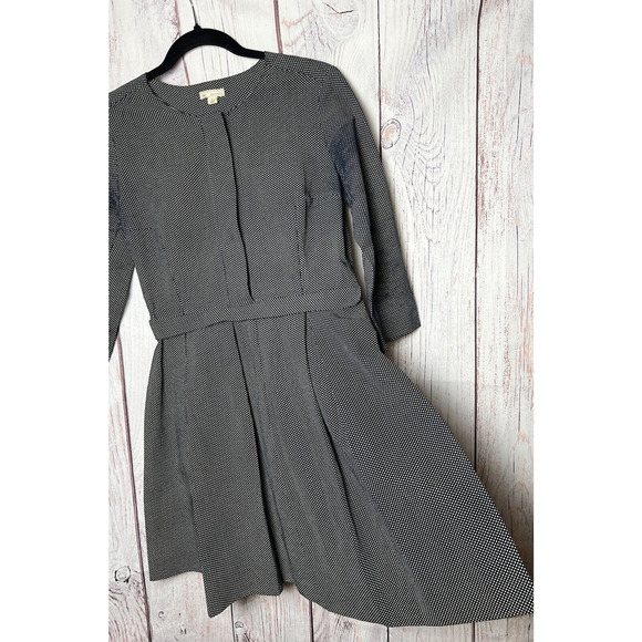Gap Design And Crafted Fit And Flare Dress 1/2 Sleeves Black And White Size 4 - Picture 2 of 9